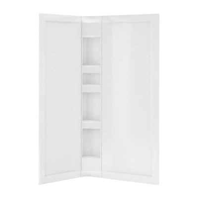 Acrylic 42 in. 34 in. x 76 in. 3-Piece Direct-to-Stud Corner Shower Surround Kit in White - Super Arbor