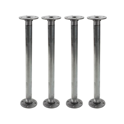 1 in. x 1.5 ft. L Black Steel Pipe Flange Table Leg Kit (Set of 4)