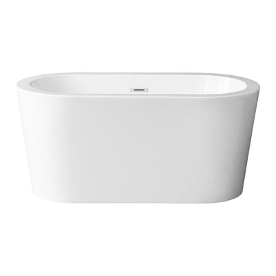 Bridgewater 56 in Acrylic Freestanding Double Ended Soaking Bathtub with Drain and Overflow Included in White - Super Arbor