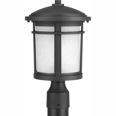 Wish Collection 1-Light Textured Black LED Outdoor Post Lantern - Super Arbor