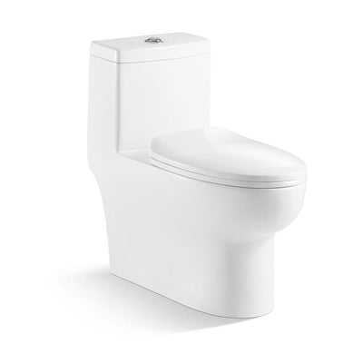 Dual Flush 1-piece 1.28/1.6 GPF Elongated One Piece Toilet with Soft Closing Seat - Super Arbor