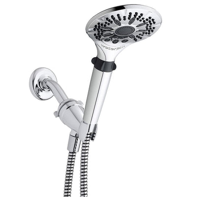 5-Spray 5 in. Single Wall Mount Handheld Shower Head in Chrome - Super Arbor