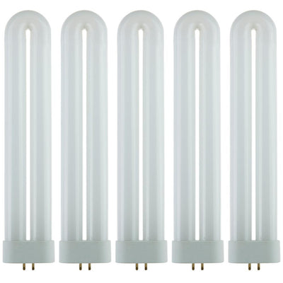 9 in. 18-Watt U-Bent T6 FUL 4-Pin GX10Q CFL Fluorescent Tube Light Bulb, Black Light (5-Pack) - Super Arbor