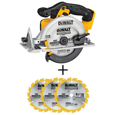 20-Volt 6-1/2 in. MAX Li-Ion Cordless Circular Saw (Tool-Only) with Bonus 6-1/2 in. 18-Tooth Fast Cutting Carbide Blade - Super Arbor
