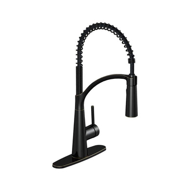 Brenner Commercial Style Single-Handle Pull-Down Sprayer Kitchen Faucet in Oil Rubbed Bronze Finish - Super Arbor
