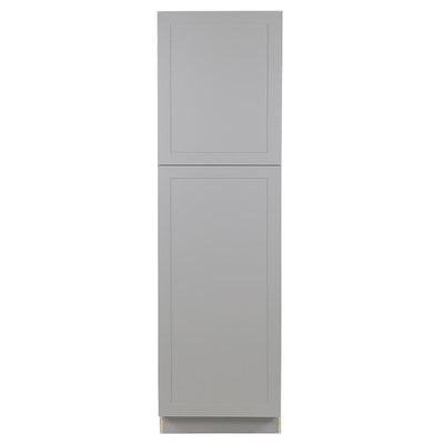 Cambridge Shaker Assembled 24 in. x 84 in. x 24 in. Pantry Cabinet with Adjustable Shelves in Gray - Super Arbor