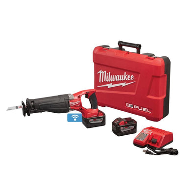 M18 FUEL ONE-KEY 18-Volt Lithium-Ion Brushless Cordless SAWZALL Reciprocating Saw Kit with Two 9.0Ah Batteries - Super Arbor