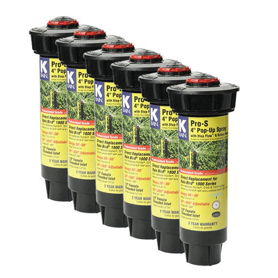 Pro-S 4 in. Spray 30 ft. Adjustable Rotary Nozzle with Stop Flow (6-Pack) - Super Arbor