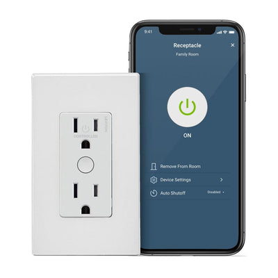 Decora Smart Wi-Fi Duplex Tamper Resistant Outlet, No Hub Required, Works with Alexa and Google Assistant, White - Super Arbor