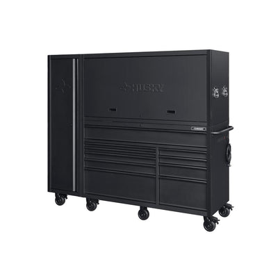 Heavy-Duty 80 in. W 10-Drawer, Deep Combination Tool Chest and Rolling Cabinet Set in Matte Black (3-Piece)