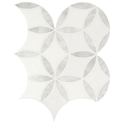La Fleur 9.92 in. x 8.9 in. x 8mm Polished Marble Mesh-Mounted Mosaic Tile (6.2 sq. ft. / Case) - Super Arbor
