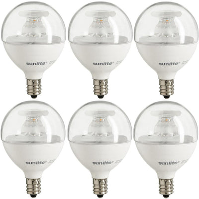 Sunlite 40-Watt Equivalent Clear Warm White G16.5 Dimmable LED Light Bulb (6-Pack) - Super Arbor