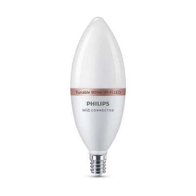 Philips Tunable White B12 LED 40W Equivalent Dimmable Smart Wi-Fi Wiz Connected Wireless LED Light Bulb - Super Arbor