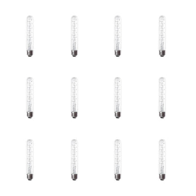 Feit Electric 40-Watt Equivalent T10 Dimmable LED Clear Glass Vintage Edison Large Light Bulb With Spiral Filament Daylight (12-Pack) - Super Arbor