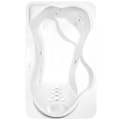 Infinity 6 - 72 in. Acrylic Reversible Drain Rectangle Drop-In Air Bath/ Whirlpool Bathtub with Heater in White - Super Arbor