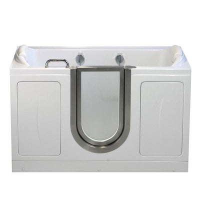 Companion Two Seat 5 ft. x 30 in. Acrylic Walk-In Soaking Bathtub in White with Center Drain/Door - Super Arbor