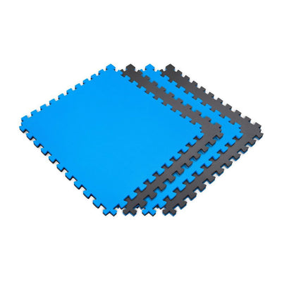 Norsk Blue/Black 24 in. x 24 in. EVA Foam Multi-Purpose Reversible Interlocking Tile (16-Tile)