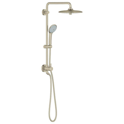 Retrofit System 260 3-Spray Patterns with 2.5 GPM 10.25 in. Wall Mount Dual Shower Heads in Brushed Nickel - Super Arbor