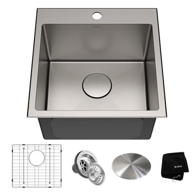 Standart PRO Drop-In Stainless Steel 18 in. 1-Hole Single Bowl Kitchen Sink - Super Arbor
