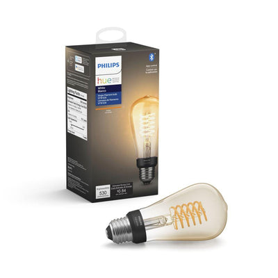 Philips Hue White ST19 LED 40W Equivalent Dimmable Wireless Edison Smart Light Bulb with Bluetooth - Super Arbor