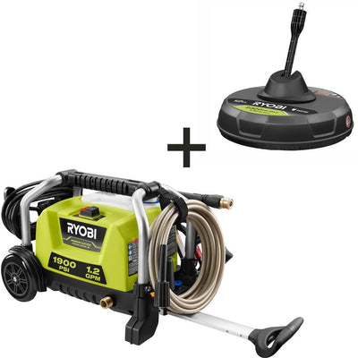 RYOBI 1900 PSI 1.2 GPM Cold Water Wheeled Electric Pressure Washer with 12 in. Surface Cleaner