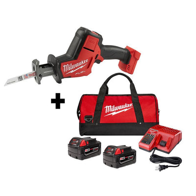 M18 FUEL 18-Volt Lithium-Ion Brushless Cordless HACKZALL Reciprocating Saw with Two 4.0 Ah Batteries, Charger and Bag - Super Arbor