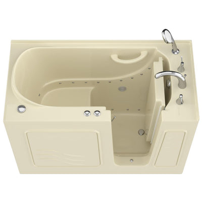 HD Series 26 in. x 53 in. Right Drain Quick Fill Walk-In Air Tub in Biscuit - Super Arbor