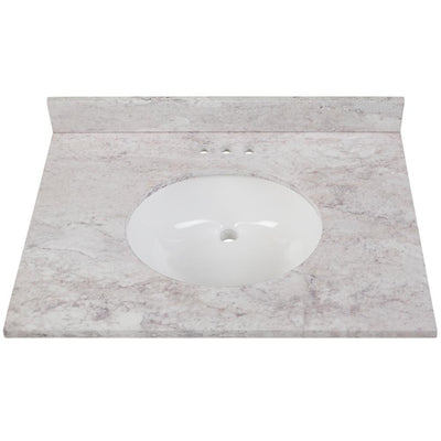 31 in. W x 22 in. D Stone Effects Vanity in Winter Mist with White Sink - Super Arbor