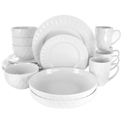 18-Piece Sienna White Porcelain Dinnerware Set (Service for 4) - Super Arbor