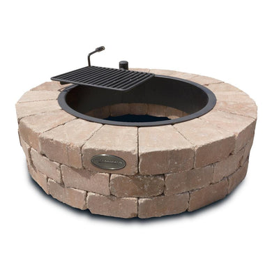 Grand 48 in. Fire Pit Kit in Desert with Cooking Grate - Super Arbor
