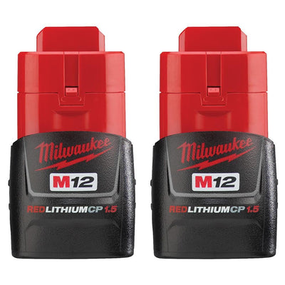 M12 12-Volt Lithium-Ion Compact Battery Pack 1.5Ah (2-Pack) - Super Arbor