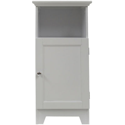 Contemporary Country 13.5 in. W x 11.75 in. D x 27.5 in. H Free Standing Single Door Cabinet With Shaker Panels in White - Super Arbor