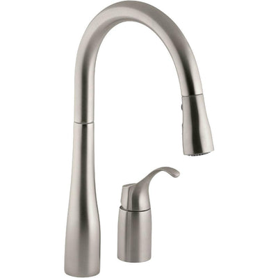 Simplice Single-Handle Pull-Down Sprayer Kitchen Faucet with DockNetik and Sweep Spray in Vibrant Stainless - Super Arbor