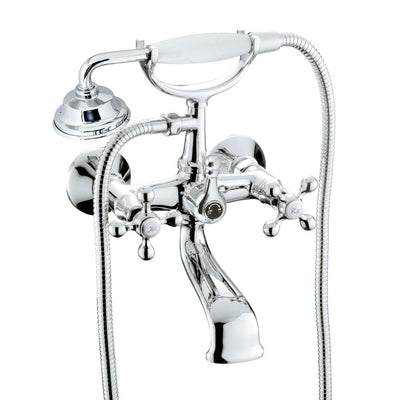 Classic 6 in. 2-Handle 1-Spray Tub and Shower Faucet with Porcelain Hand Held Shower in Polished Chrome (Valve Included) - Super Arbor