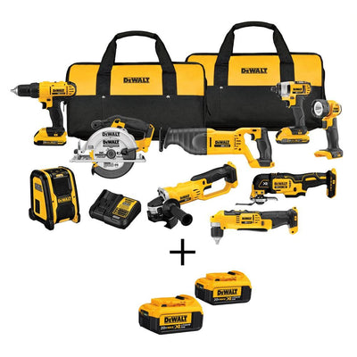 20-Volt MAX XR Lithium-Ion Cordless Combo Kit (9-Tool) with Bonus Battery 2-Pack - Super Arbor