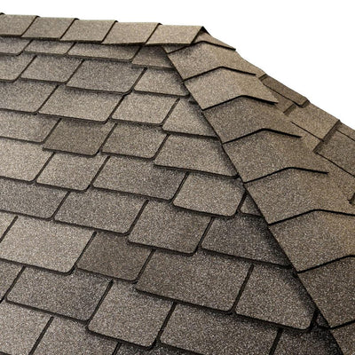 Timbertex Castlewood Gray Double-Layer Hip and Ridge Cap Roofing Shingles (20 lin. ft. per Bundle) (30-pieces) - Super Arbor