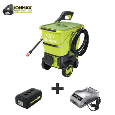 Sun Joe 40-Volt 1160 PSI 0.79 GPM Cold Water Cordless Electric Pressure Washer Kit with 5.0 Ah Battery + Charger - Super Arbor