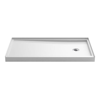 Rely 60 in. x 32 in. Single Threshold Shower Base with Right-Hand Drain in White - Super Arbor