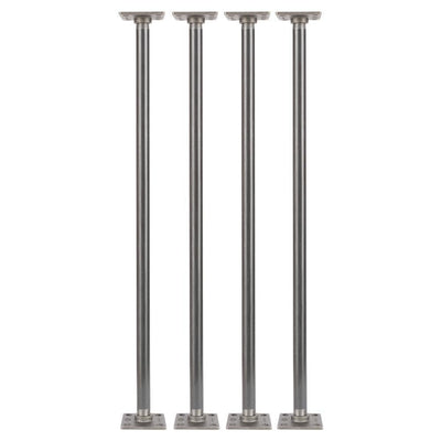 3/4 in. x 2.5 ft. L Black Steel Pipe Square Flange Table Kit (Set of 4) - Super Arbor