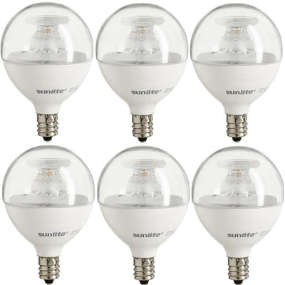 Sunlite 60-Watt Equivalent Clear Warm White G16.5 Dimmable LED Light Bulb (6-Pack) - Super Arbor