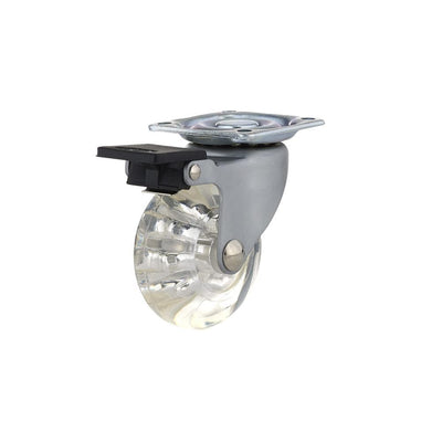 50 mm Clear Plate and Brake Caster - Super Arbor