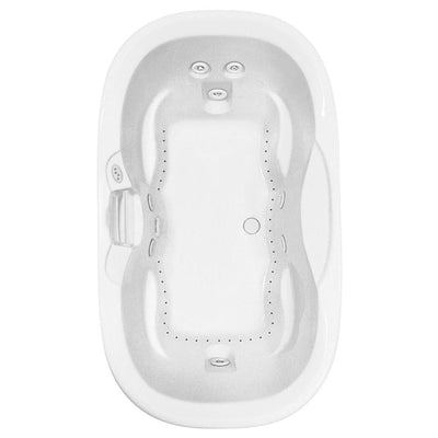 Universal Oval 70 in. Acrylic Center Drain Oval Drop-In Air Bath/ Whirlpool Bathtub with Heater in White - Super Arbor