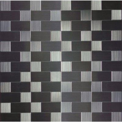Instant Mosaic 12 in. x 12 in. x 6 mm Peel and Stick Brushed Stainless Metal Wall Tile - Super Arbor
