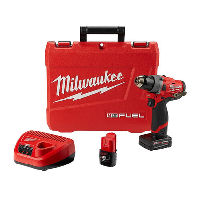 M12 FUEL 12-Volt Lithium-Ion Brushless Cordless 1/2 in. Drill Driver Kit W/ 4.0Ah & 2.0Ah Battery & Hard Case - Super Arbor