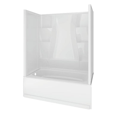 Classic 400 32 in. x 60 in. x 80 in. Standard Fit Bath and Shower Kit with Left-Hand Drain in White - Super Arbor