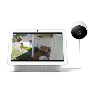 Nest Hub Max in Chalk and Nest Cam Outdoor Security Camera - Super Arbor