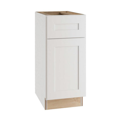 Newport Assembled 18x34.5x24 in. Plywood Shaker Base Kitchen Cabinet Left 2 Soft Close in Painted Pacific White - Super Arbor