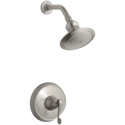 Revival 1-Spray 6.5 in. Single Wall Mount Fixed Shower Head in Vibrant Brushed Nickel - Super Arbor