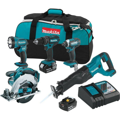 18-Volt LXT Lithium-Ion Cordless Combo Kit (5-Tool) with (2) 3.0 Ah Batteries, Rapid Charger and Tool Bag - Super Arbor