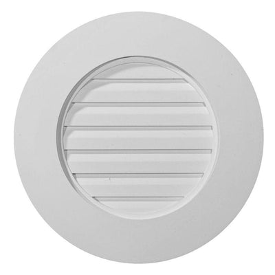 20 in. x 20 in. Round Primed Polyurethane Paintable Gable Louver Vent - Super Arbor